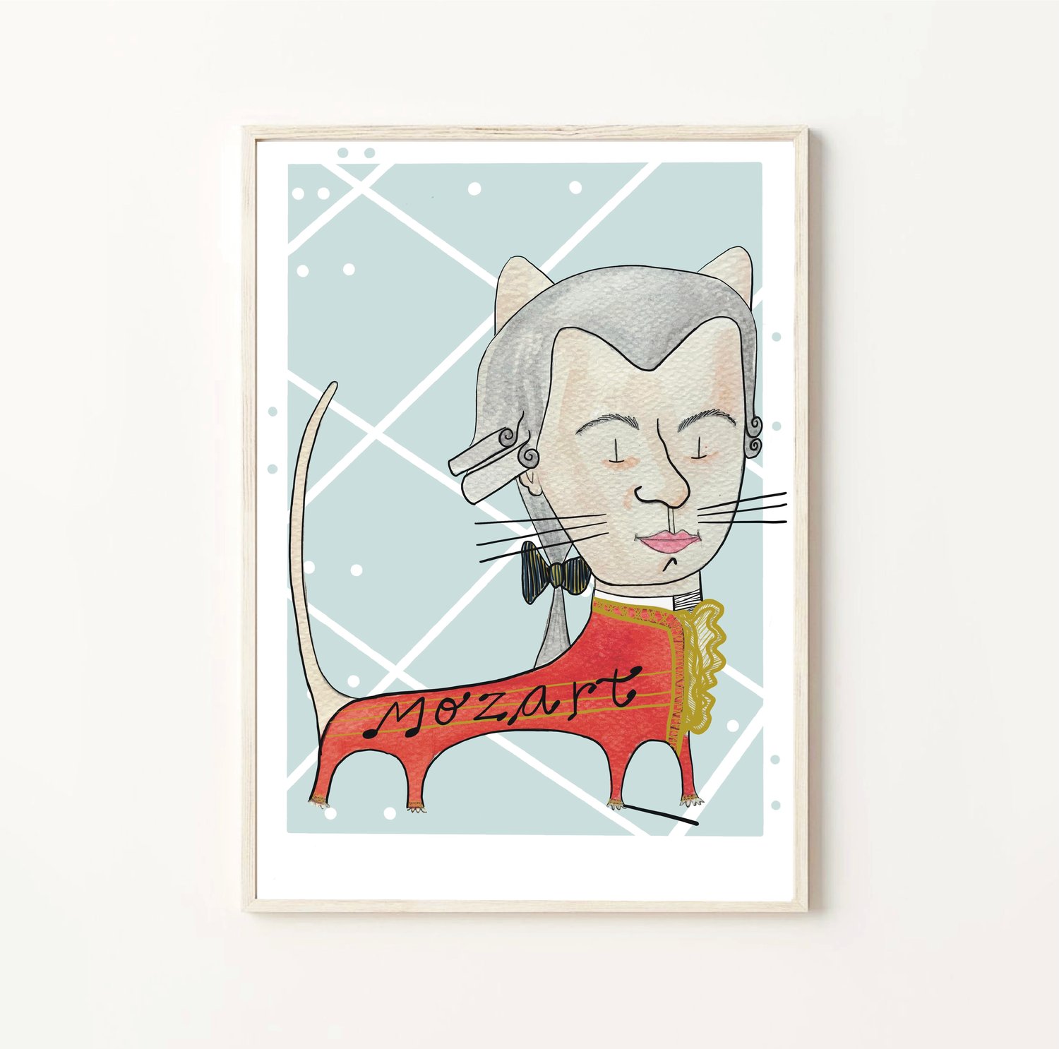 Cat ~ Mozart print A4 / A3