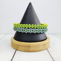 Image 5 of Green Ombre Micro Coyote Beaded Bangle Bracelet