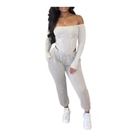 Image 3 of Off-Shoulder Mid Drift Jumpsuit