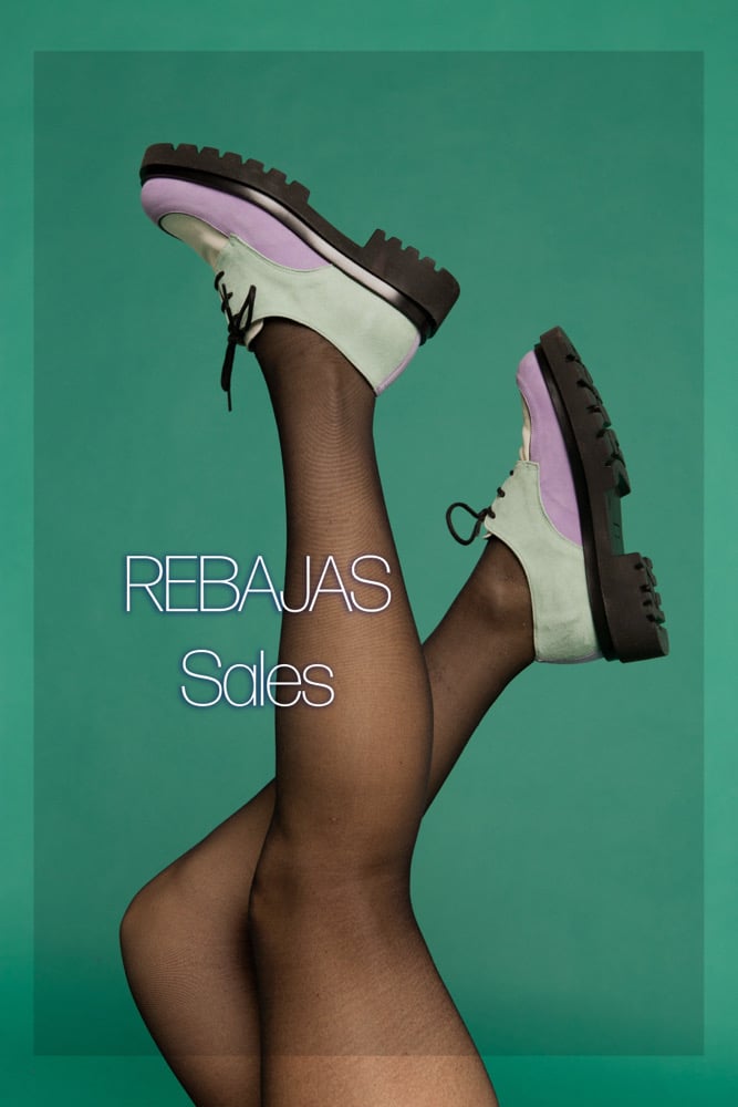 Image of REBAJAS-SALES 40%  Zapato Creeper de Ante lila y menta