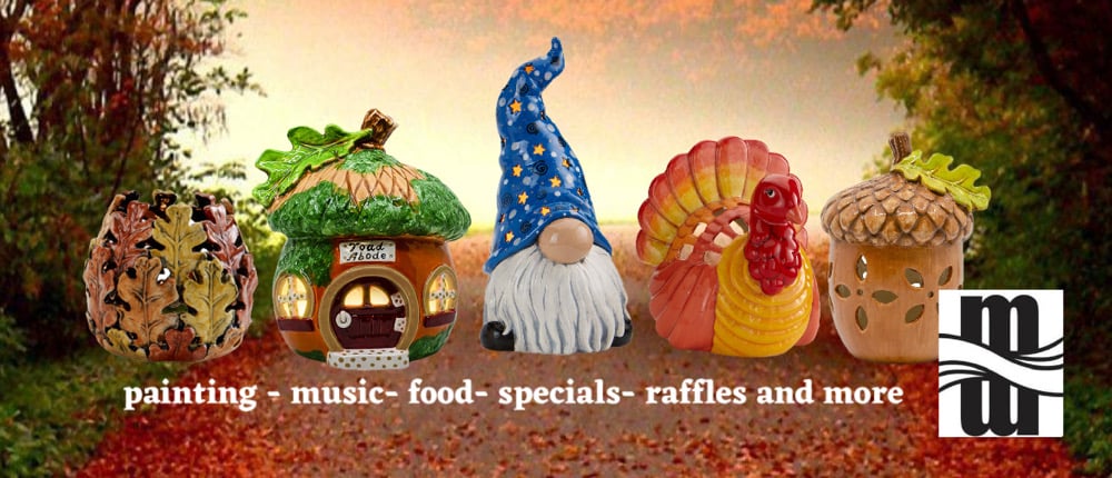 Image of Autumn Ceramics Paint Party 11/17 Muddy Waters Pub and Restaurant 