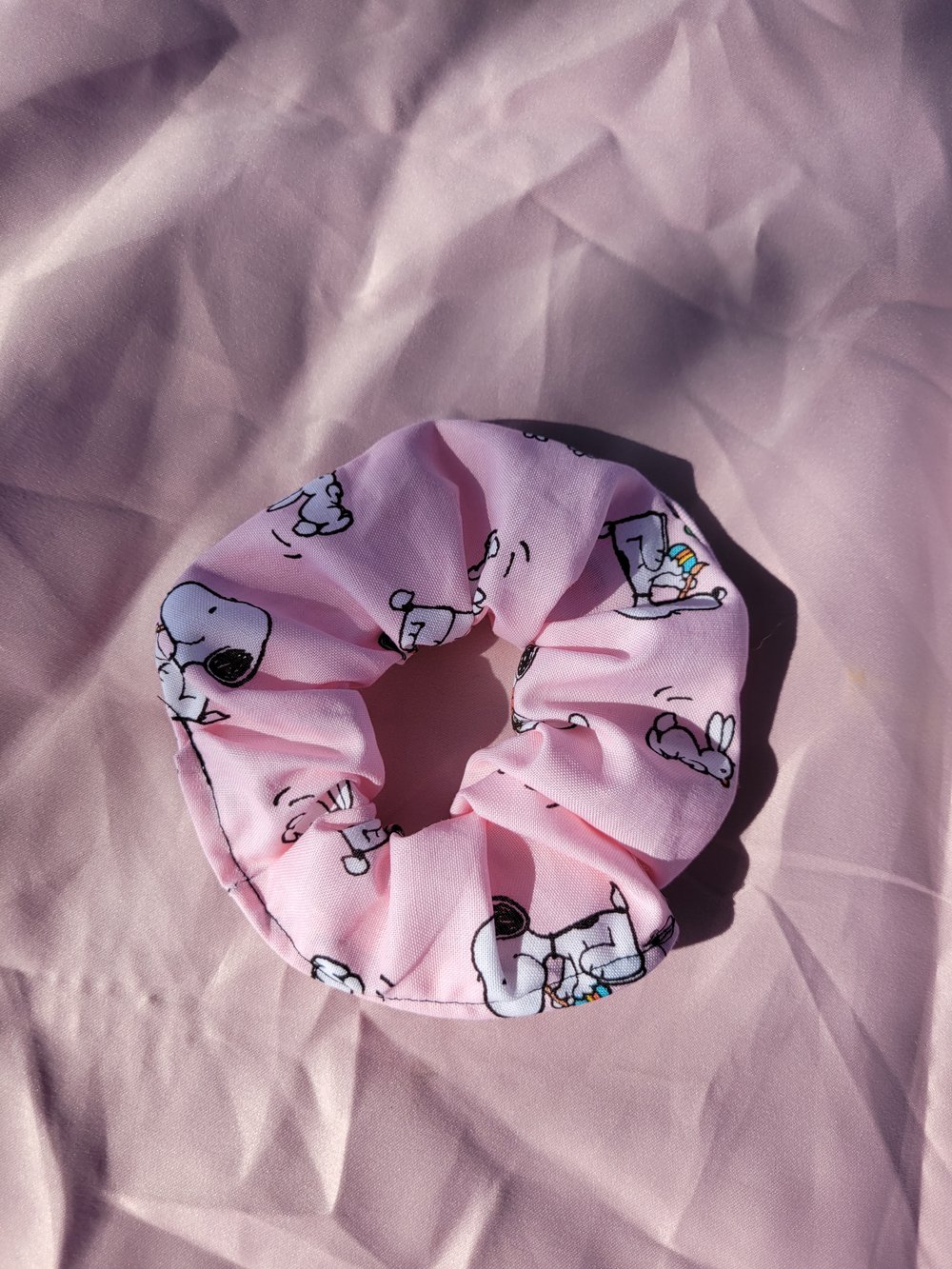 Image of Pink Snoopy Bunny Scrunchie 