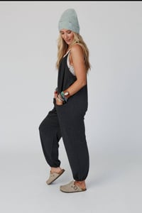 Image 2 of Comfort Zone Pocket Jumpsuit- Charcoal