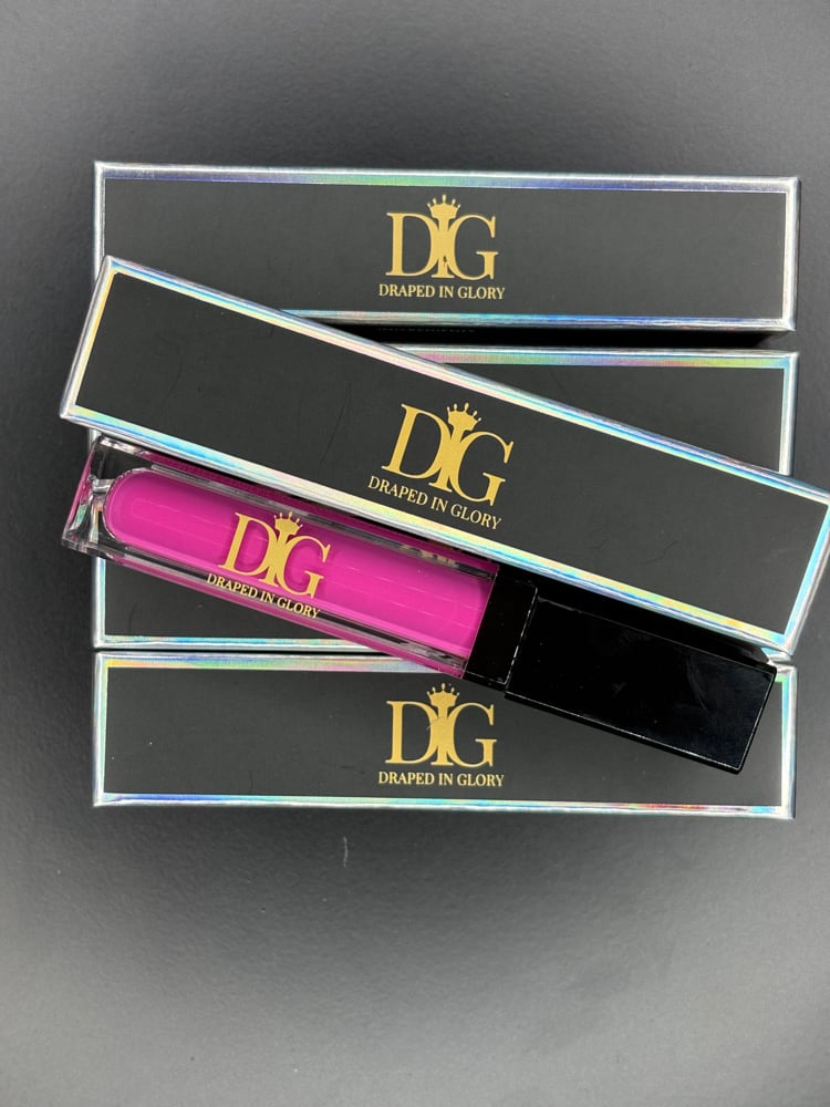 Image of Fuscia lipstick with LED light & mirror 