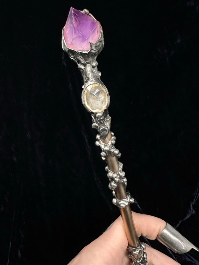 Metal Lace Witch Wand 
