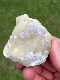 Image 10 of QR Code Fluorite On Druzy Quartz Matrix Specimen| Guizhou China #3058