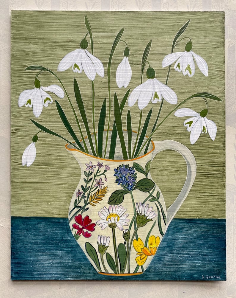 Image of Wild flower jug and Snowdrops