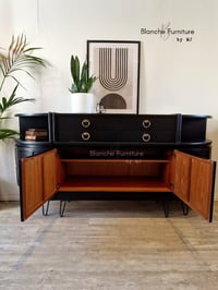 Image 3 of Large Curved sideboard in Black by Nathan