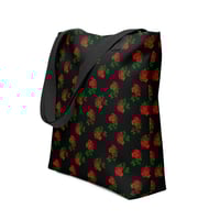 red roses black Tote bag
