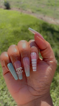 Image 3 of Nails - Long (Nude w/Tip Design)