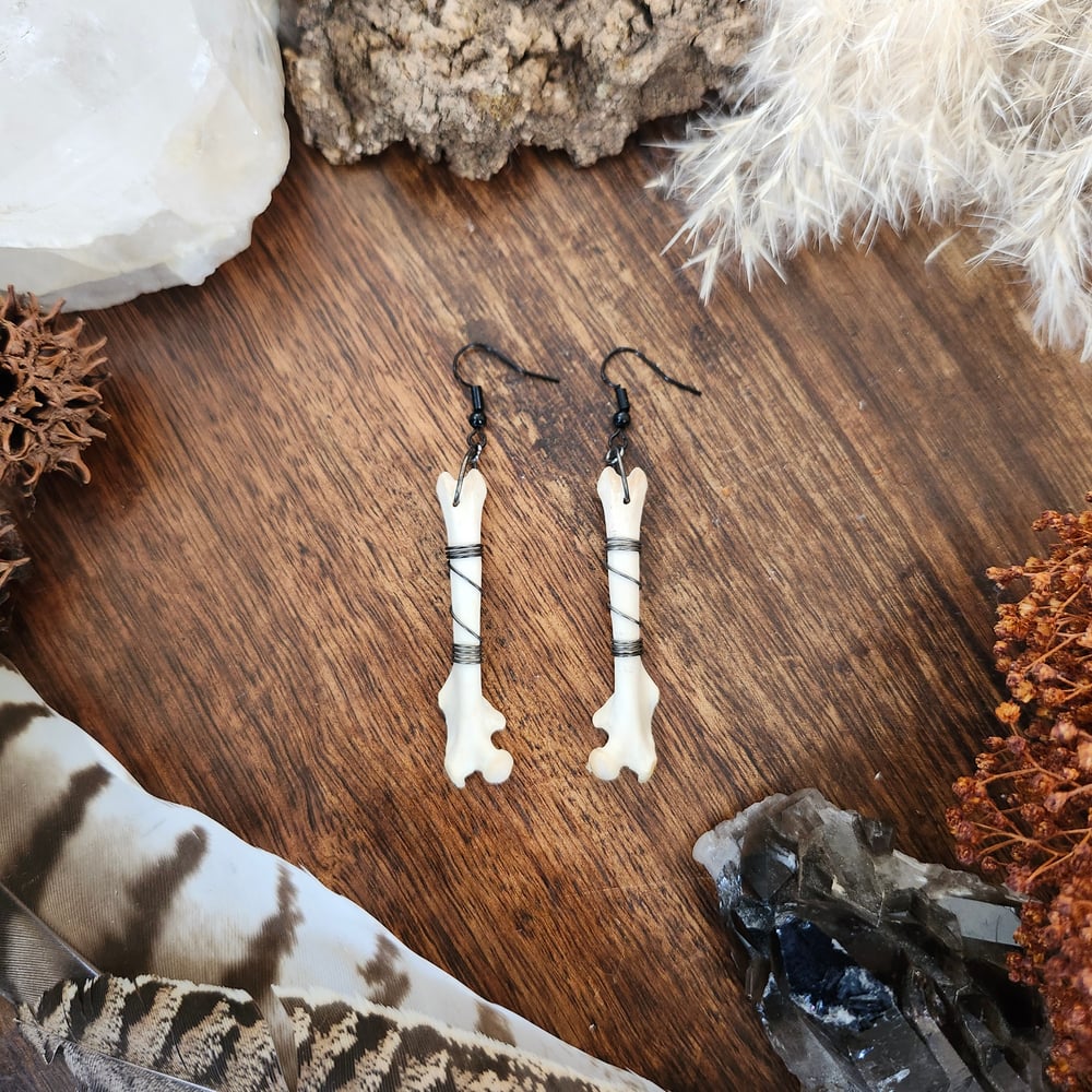 Image of Rabbit Bone Earrings 1