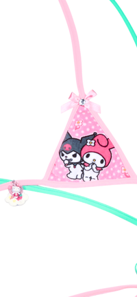 Image 3 of Kuromi&mymelody micro top set