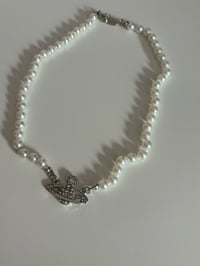 Image 3 of Silver orb pearl necklace