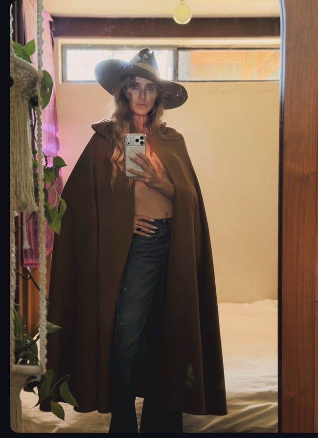 early 1970s Halston cashmere hooded cape coat