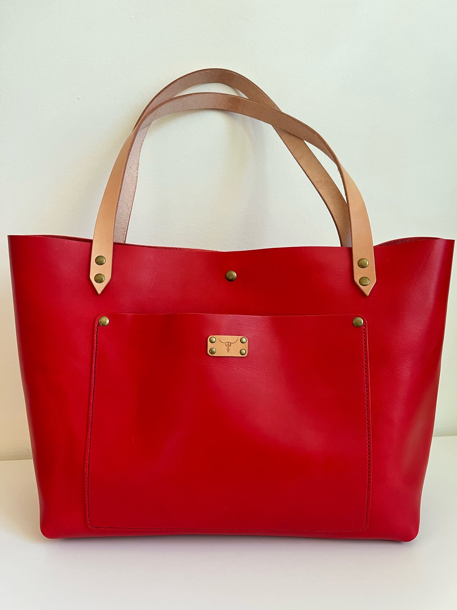 Image of Candy Apple Red Italian Vachetta Carry-all Tote