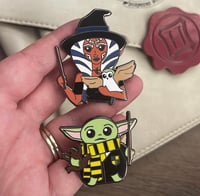 Image 1 of Witchy Tano and Baby Wizard Enamel Pins 