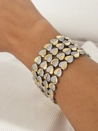 Image 2 of Gold Plated Heart Bracelet with Dazzling CZ Stones – Unique Style