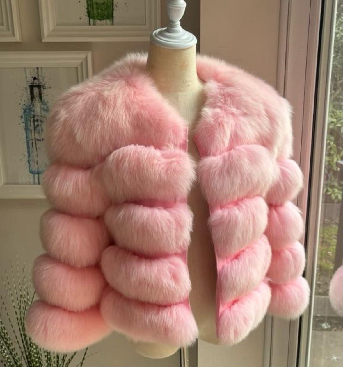 Light pink hotsell fluffy coat