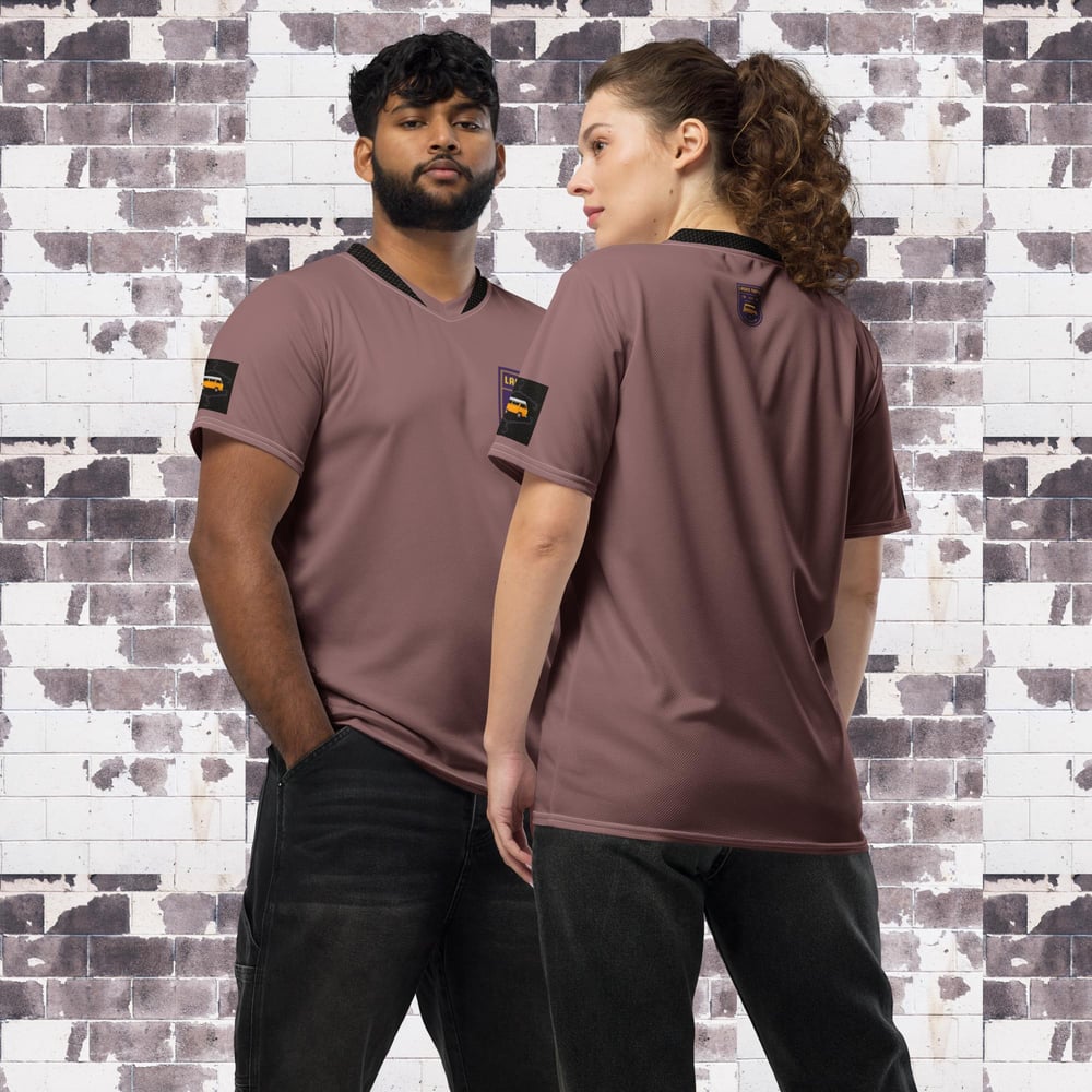 LIGHT WOOD - LTC PURPLE/GOLD CREST UNISEX V-NECK SPORTS JERSEY