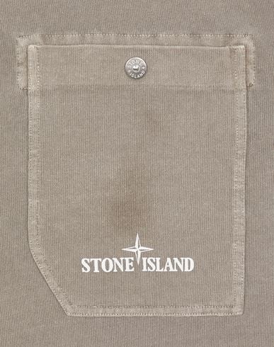 Image of STONE ISLAND 210T2 RECYLED HEAVY COTTON JERSEY TINTO TERRA