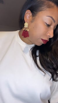 Image 2 of Maroonette tassel earrings 
