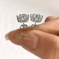 Image 3 of Full Diamond 4MM Earrings