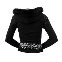Image 2 of black starkissed hoodie *white*