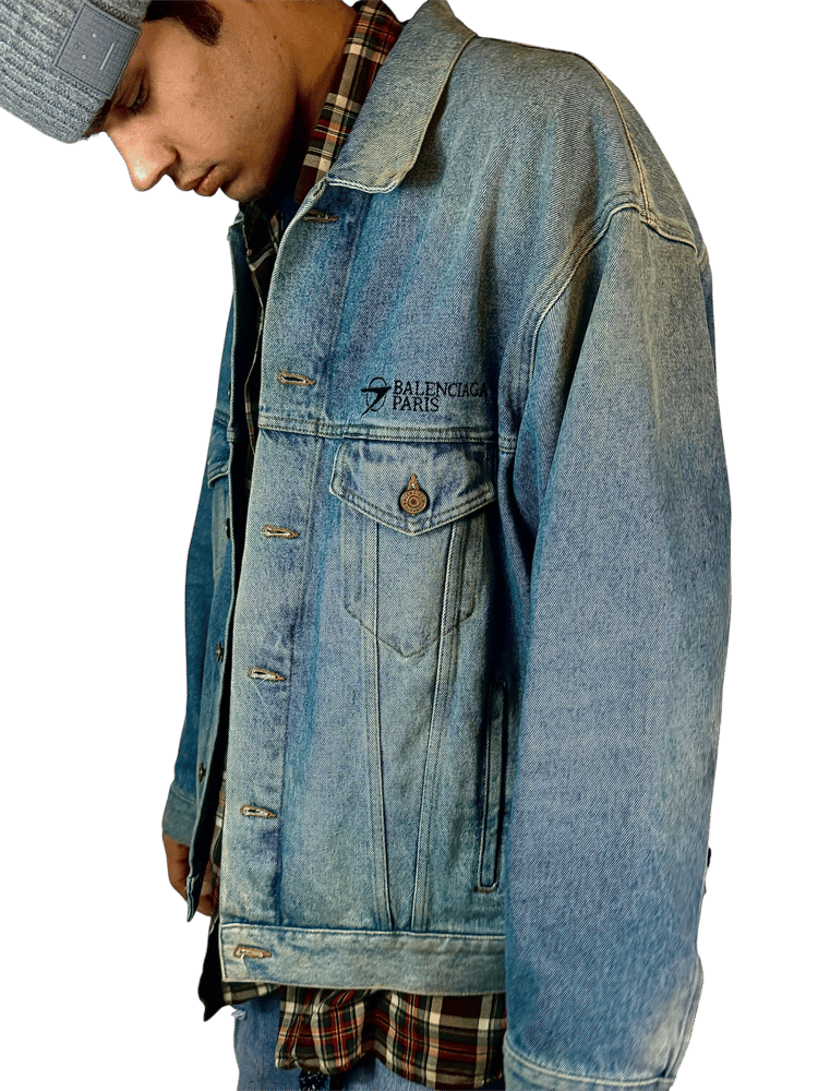 Image of Balenciaga SS21 Paris Denim Jacket 