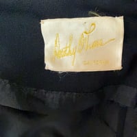 Image 5 of Vintage 1950s Dorothy O’Hara Black Draped Twist Collar Cocktail Sheath Dress Rare- Women’s Small