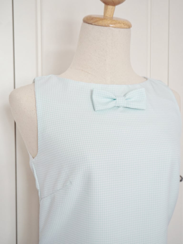 (2 colors) Emily dress - Gingham baby blue/baby pink Image 3