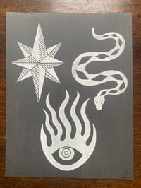 Image 1 of 'Triple Shrine' Blockprint