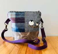 Image 1 of Purple/Blue Tartan- 2 Sheep Shoulder Bag