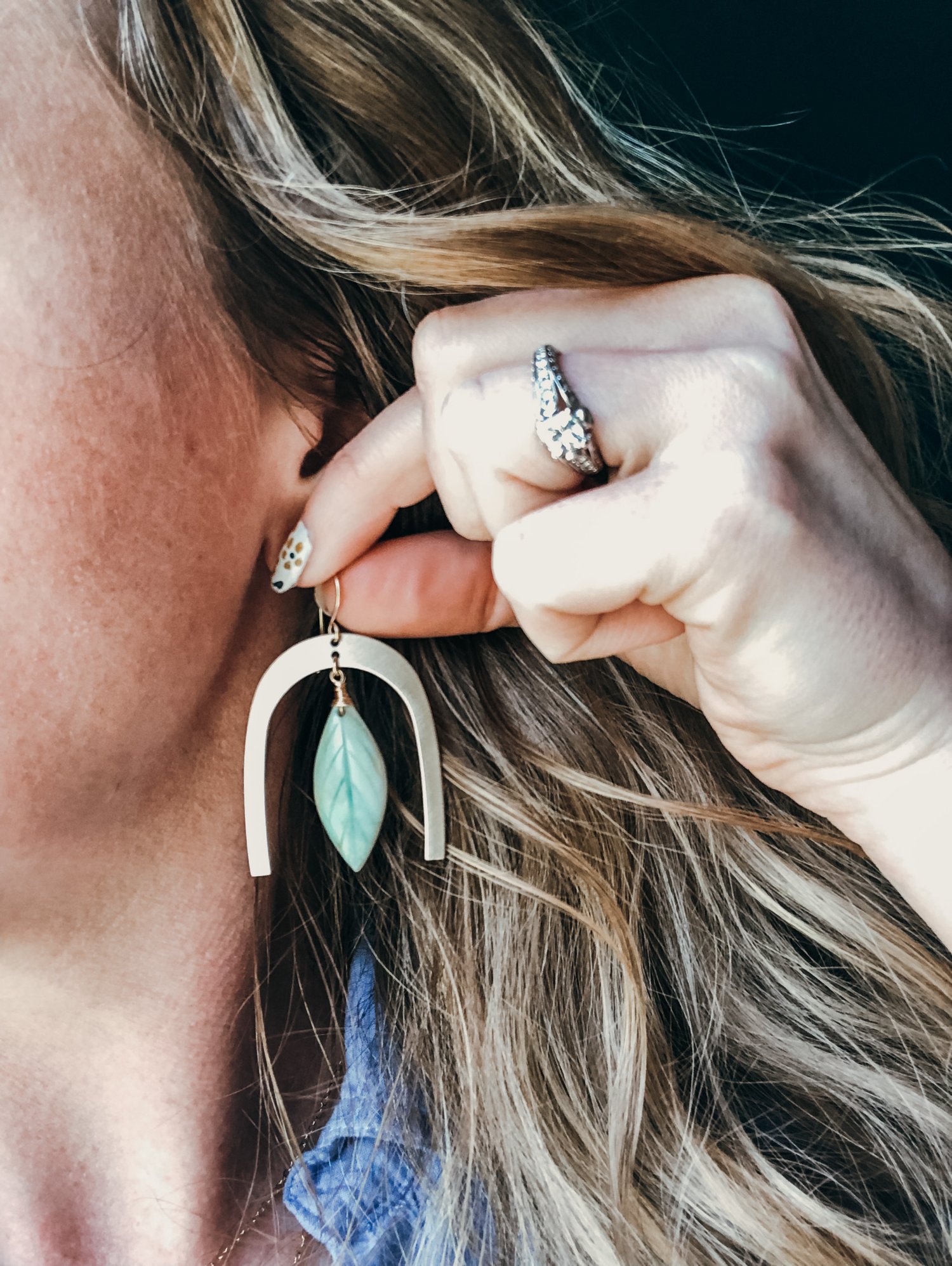 Image of The Rambler Dangles - in Amazonite Leaves