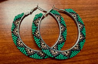 Large Green Hoop Earrings 