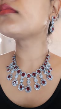 Image 1 of Paru-Stunning AD Necklace Set  with Earrings