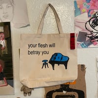 Image 1 of flesh and music tote bag