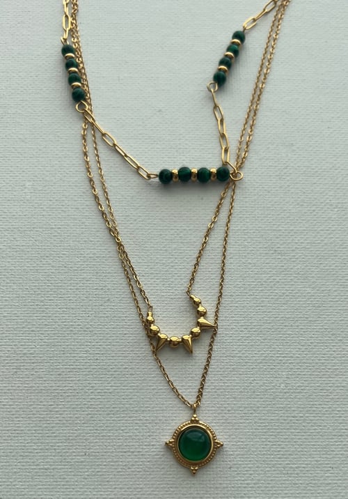 Image of MANDAL • Green onyx and Malachite Set