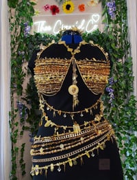 Image 1 of Crystal Bra + Layered Waist Chain Wrap