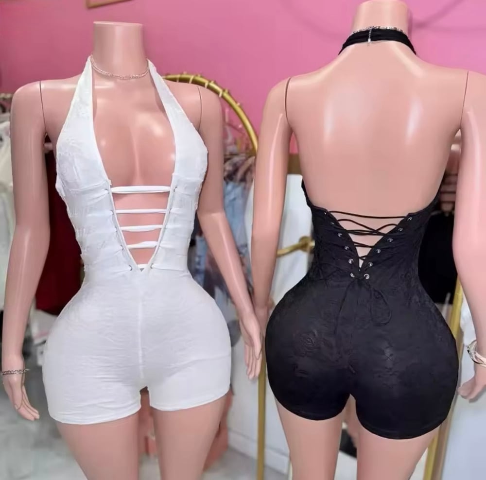 Image of Slit Short Romper 