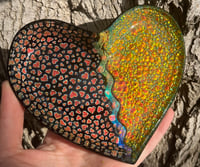 Image 1 of Mended Dichroic Heart Plate #2