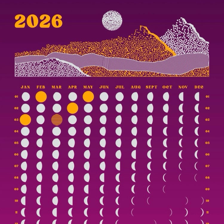 MOON CALENDAR 2026 – Purple Edition