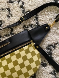 Image 4 of Olive green checkered crossbody 