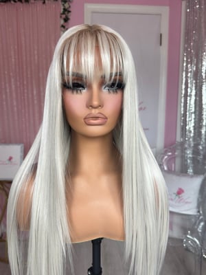 Image of icy bangs dark roots (ready to ship)