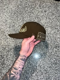 Image 5 of  PINK BRIM BROWN TRI TONE  SEATTLE MARINERS CUSTOM FITTED CAP