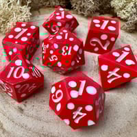 Image 2 of Handmade Mushroom Dice Set | Set 2 White Ink