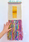 Lavender at sunrise. Woven wall hanging.