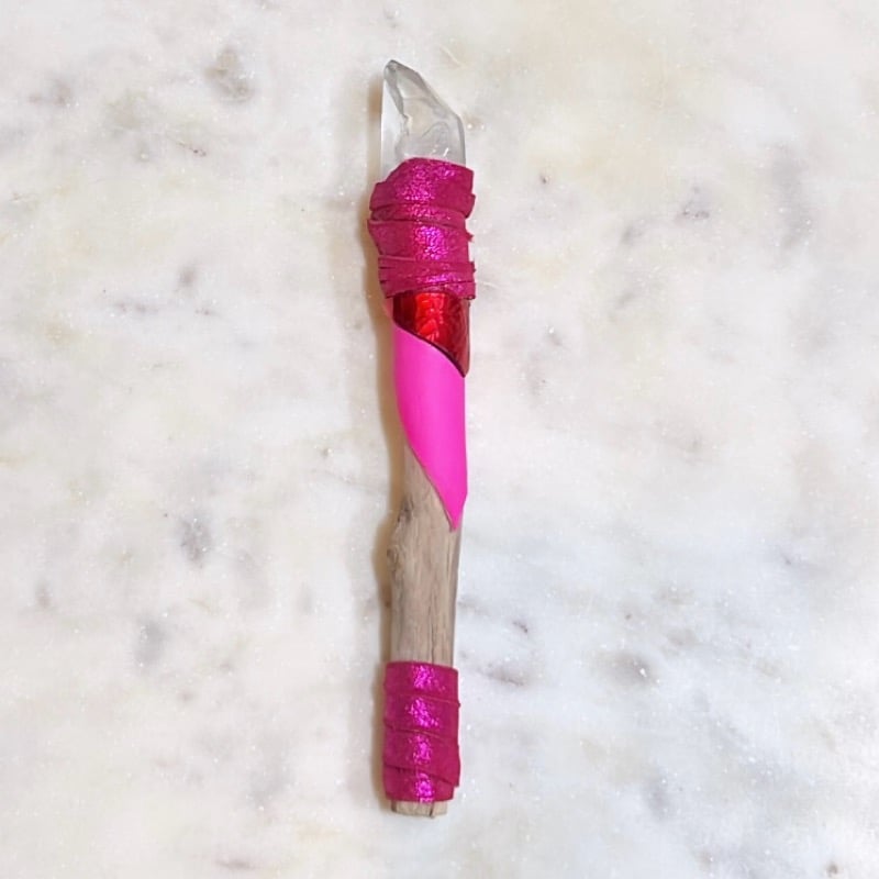 *new* MINI-CLEAR LEMURIAN crystal wand 
