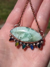 Image 1 of Electroformed Hemimorphite Rainbow Brite necklace