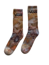 Image 6 of L/XL Adult VANS Hand-Dyed Crew Socks in Golden Watercolor Ice Dye