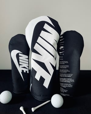 Image of PreOrder Custom Upcycled Nike Headcover Set - White/Black